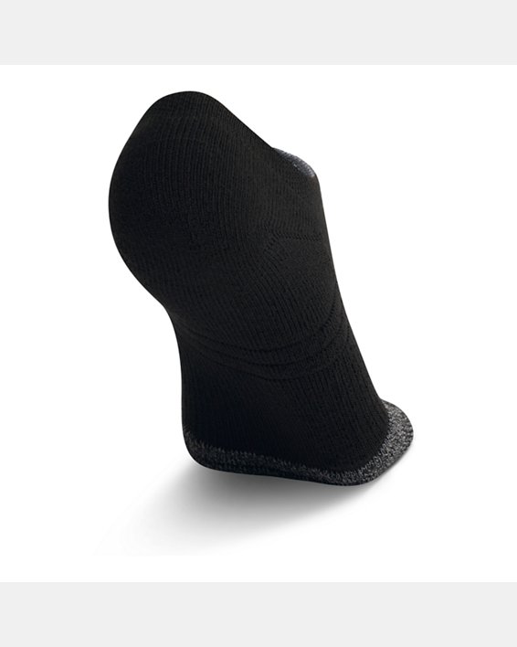 Kids' HeatGear® 3-Pack No Show Socks, Black, pdpMainDesktop image number 2